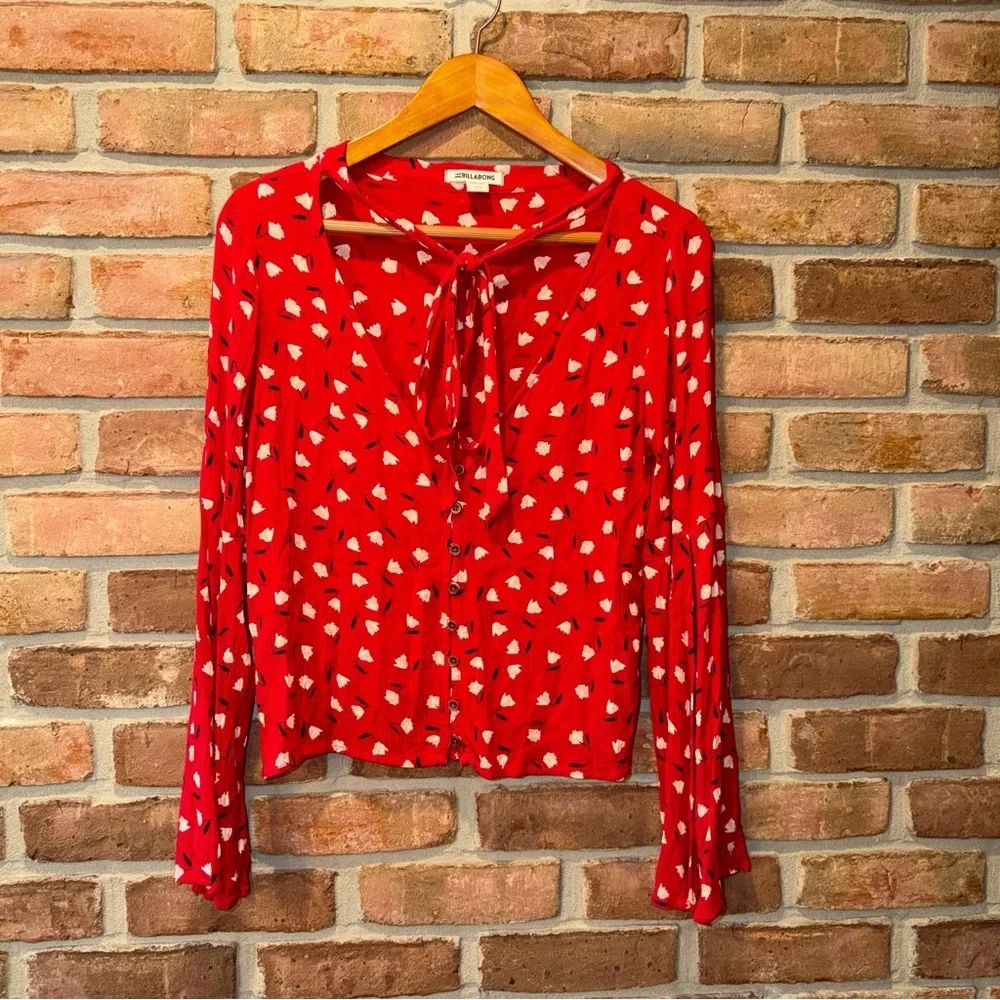 Women’s Billabong Lust Linger Blouse Top size Large - Picture 2 of 6